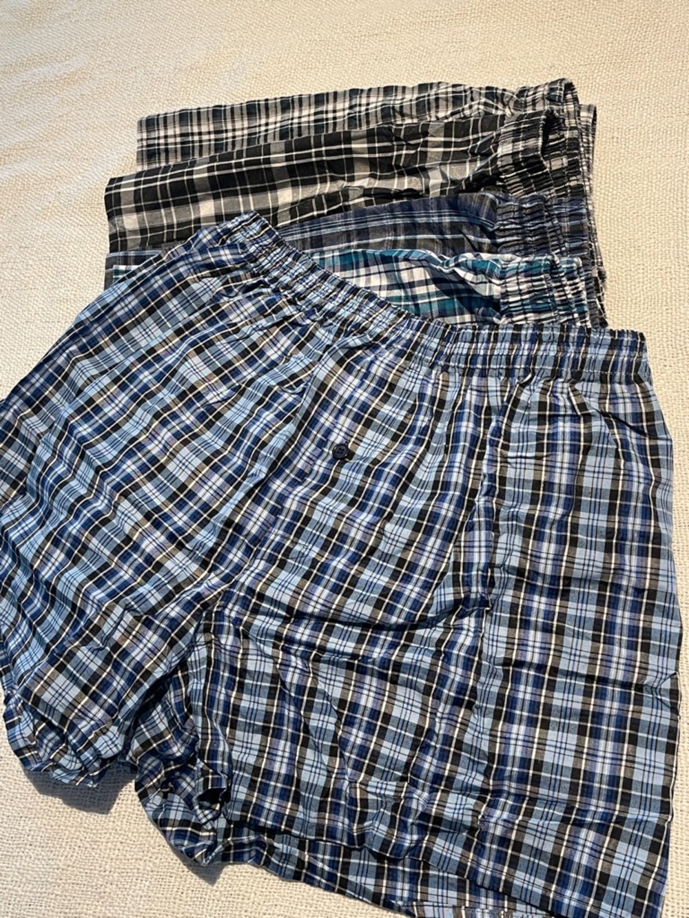 Men's XL Boxer Shorts - Blue/Black Pack (5) - 65% cotton - 35% polyester 🎁🥰